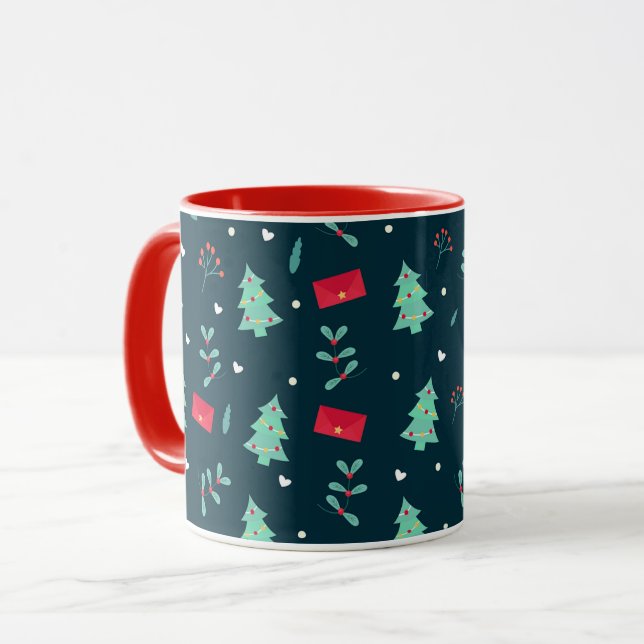 Motif de Noël, design populaire, tasse (Devant gauche)