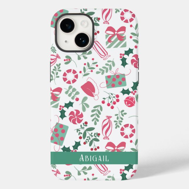 Motif de Noël festif Coque-Mate iPhone 14 Coque (Verso)