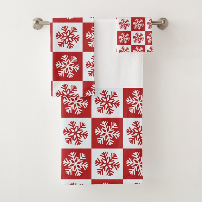 Motif de Noël Festive Rouge et blanc Flube de neig (En situation)