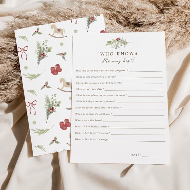 Motif de Noël qui connaît maman la meilleure carte (Créateur téléchargé)