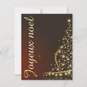 Motif de Noël rouge avec arbre de Noël doré Einladung