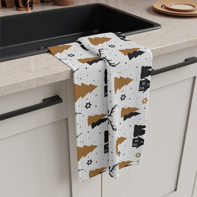 Motif de Noël scandinave Serviette de thé de cuisi (Créateur téléchargé)