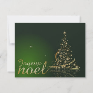 Motif de Noël vert avec arbre de Noël doré Einladung