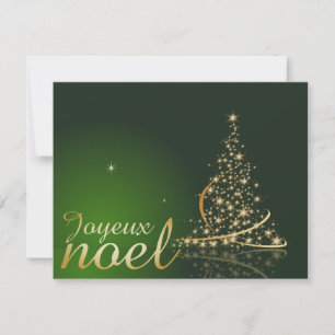 Motif de Noël vert avec arbre de Noël doré Einladung
