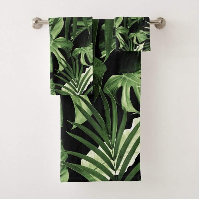 Motif de nuit des Feuilles de la jungle tropicale  (En situation)