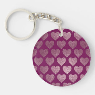 Motif de paillettes de cœurs en or rose
