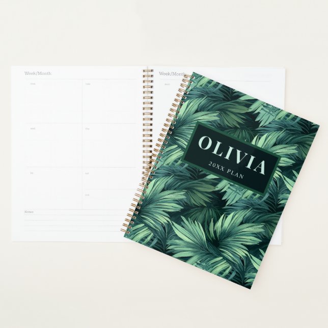 Motif de palmier tropical jungle verte gras (Devant avec enveloppe)