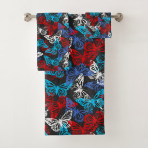 Motif de papillon Patriotique Rouge Blanc et Bleu