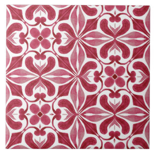 Motif de patchwork de carreaux d'azulejo rouges dé