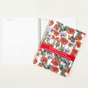 Motif de pavots rouges et violets Personnalisé