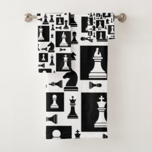 Motif de pièces d'échecs - noir et blanc