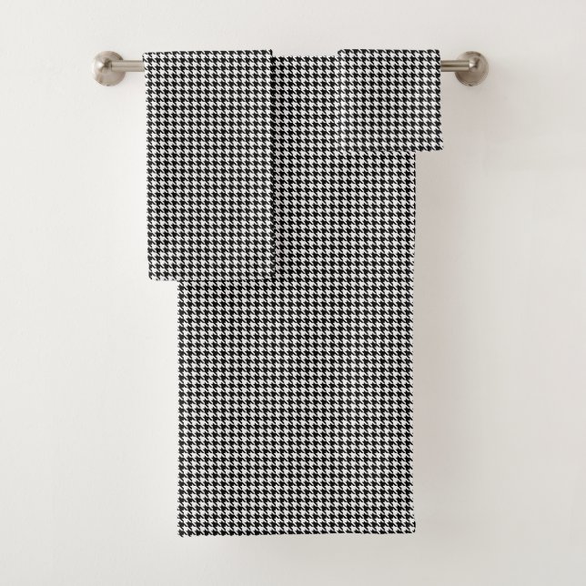 Motif de pied de  géométrique noir et blanc (En situation)