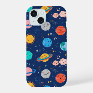 Motif de planète souriante mignonne