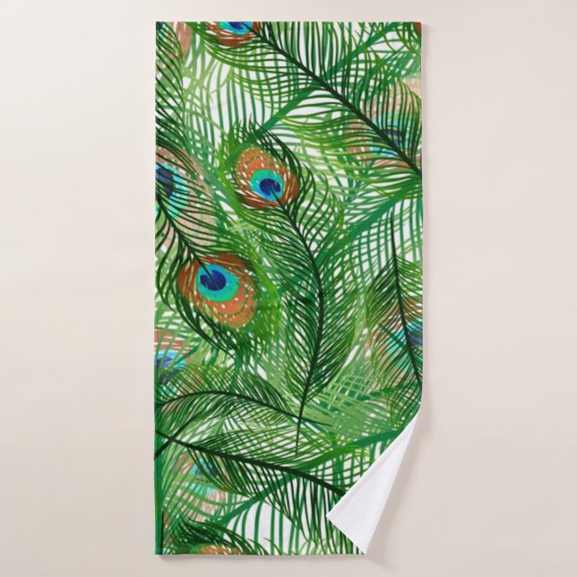 motif de plumes de paon (Serviette de bain)