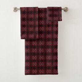 Motif de points roses et rouges et de gribouillis 