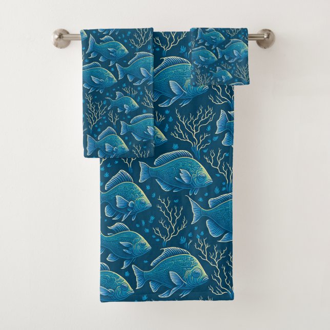 Motif de poisson bleu (En situation)