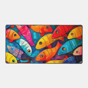 Motif de poisson multicolore