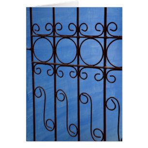 Motif de porte en fer en bleu, Cuba