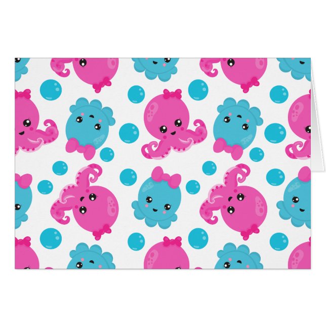 Motif de poulpe, poulpe mignonne, Animaux de mer (Devant horizontal)