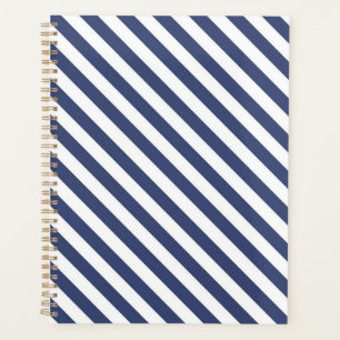 Motif de rayures diagonales bleu marine et blanc