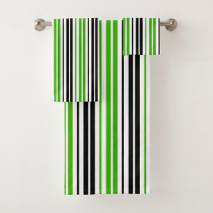 Motif de rayures vert noir blanc
