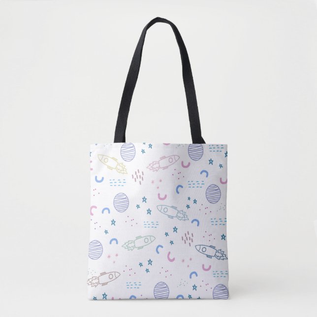 Motif de roquettes spatiales mignonnes | Sac fourr (Devant)