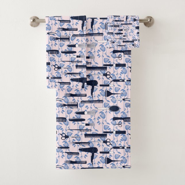 Motif de rose de bleu de soin de beauté (En situation)
