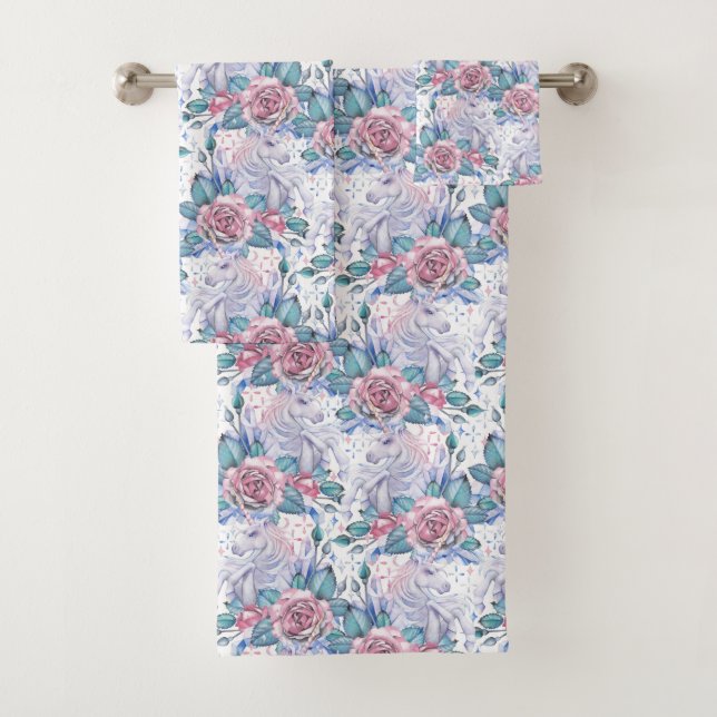 Motif de rose de rose et de bleu (En situation)