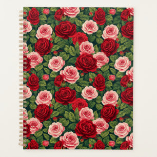Motif de rose vibrant avec des roses rouges et ros