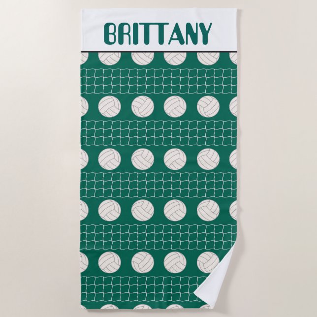Motif de sports de volley ajouter nom serviette de (Devant)