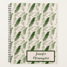 Motif de surface verte Ferns avec nom