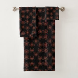Motif de symétrie réfléchie de ruban damassé rouge