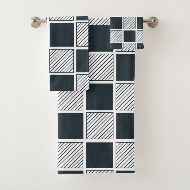 Motif de tableau de bord bleu noir et blanc (En situation)