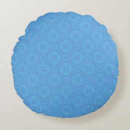 Motif de tapisserie galloise, Coussin rond bleu ch