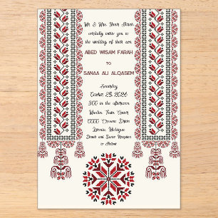 Motif de Tatreez palestinien Invitation Mer. en Ac