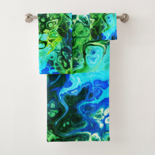 motif de teinture en marbre bleu et vert Abstrait