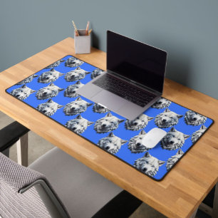 Motif de tête de loup blanc Design bleu