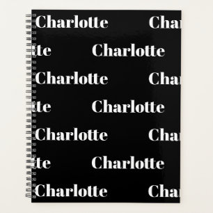 Motif de texte personnalisé moderne en noir et bla