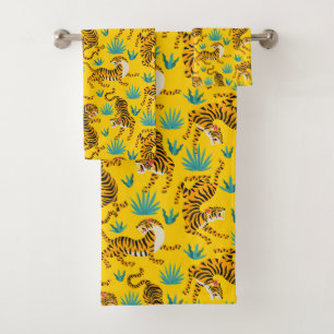Motif de tigre d'or asiatique