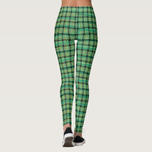Motif de tissage vert sur Leggings personnalisés