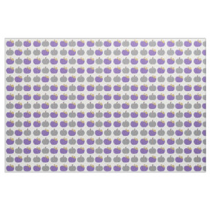 Motif de tissu d'Halloween violet, Citrouille gris