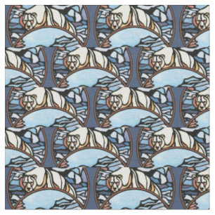 Motif de tissu d'ours natif Polar Ours Art Fabric