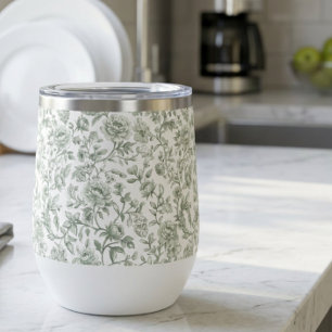 Motif de toile vintage floral vert sauge