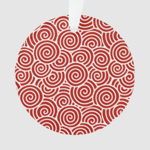 Motif de tourbillon japonais - rouge profond et bl