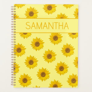 Motif de tournesol jaune Nom personnalisé