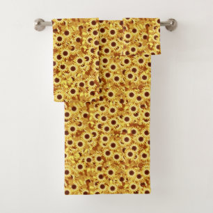 Motif de tournesol, or, jaune et Brown