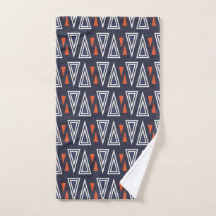 Motif de triangles géométriques bleu foncé et roug