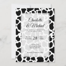 Motif de vache Faire-part de mariage Arrière - pla