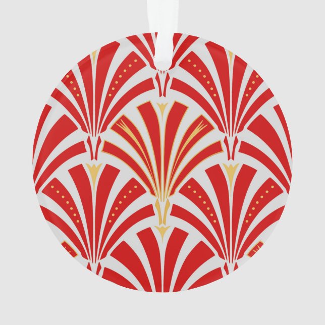 motif de ventilateur Art déco - rouge sur gris per (dos)