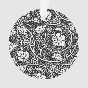 Motif de vigne de raisin noir et blanc de William